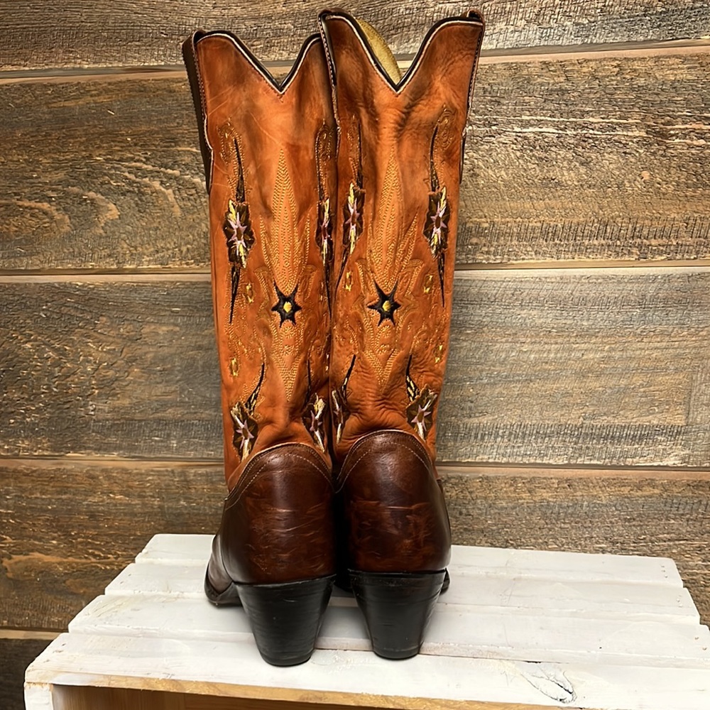 Sonora by Double H Boots Womens 9 Western Floral Embroidered Leather Cowgirl OSU - Picture 16 of 16